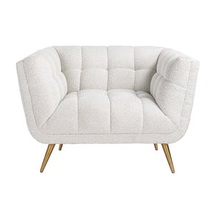 Lounge Chair Huxley White Bouclé / Brushed Gold (copenhagen 900 Bouclé White)