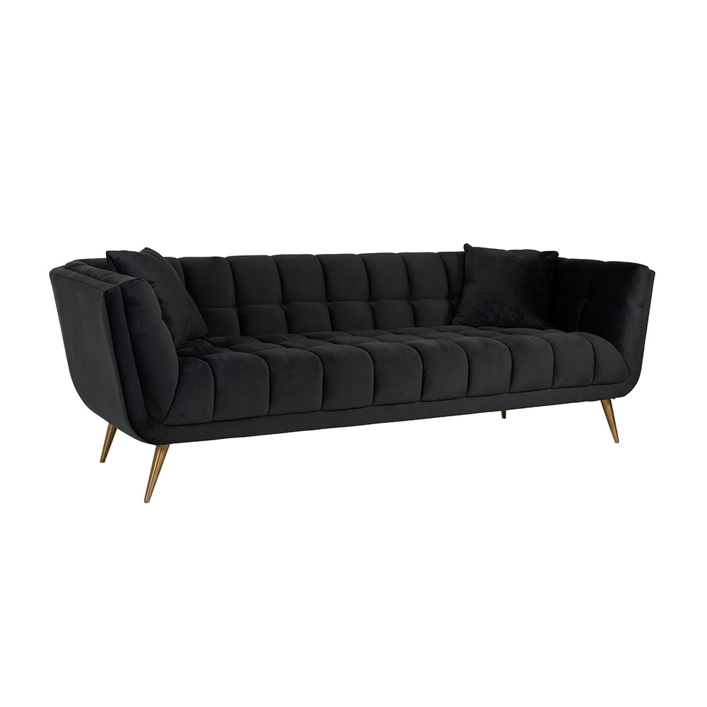 Sofa Huxley Antraciet velvet / Brushed gold (Quartz Antraciet 801)