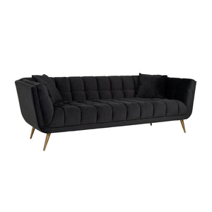Sofa Huxley Antraciet velvet / Brushed gold (Quartz Antraciet 801)