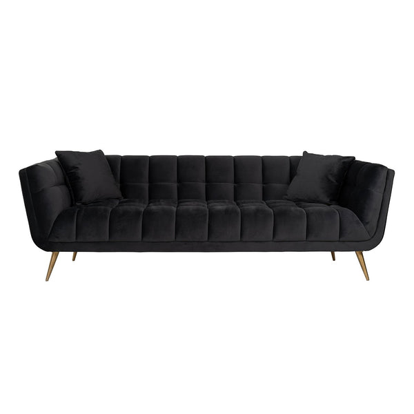Sofa Huxley Antraciet Velvet / Brushed Gold (quartz Antraciet 801)