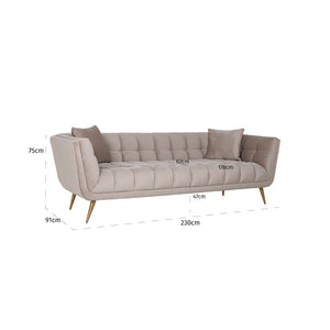 Sofa Huxley Khaki Velvet / Brushed Gold (quartz Khaki 903)
