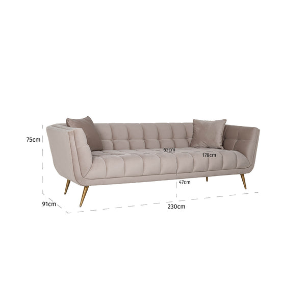 Sofa Huxley Khaki Velvet / Brushed Gold (quartz Khaki 903)