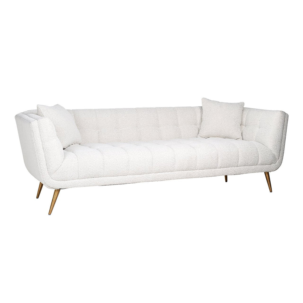 Sofa Huxley White Bouclé / Brushed gold (Copenhagen 900 Bouclé White)