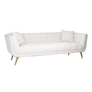 Sofa Huxley White Bouclé / Brushed gold (Copenhagen 900 Bouclé White)