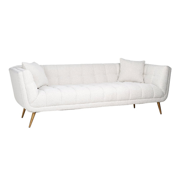 Sofa Huxley White Bouclé / Brushed gold (Copenhagen 900 Bouclé White)