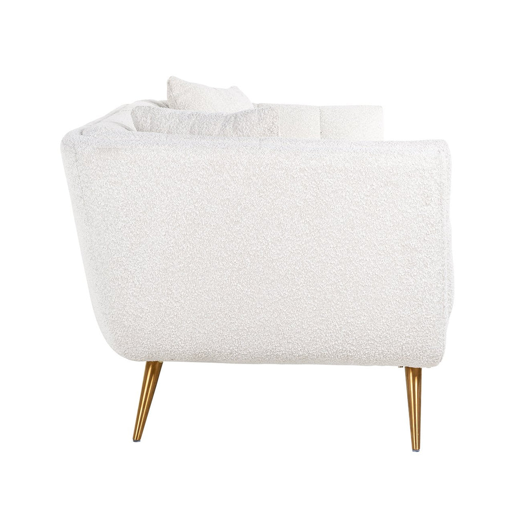 Sofa Huxley White Bouclé / Brushed gold (Copenhagen 900 Bouclé White)
