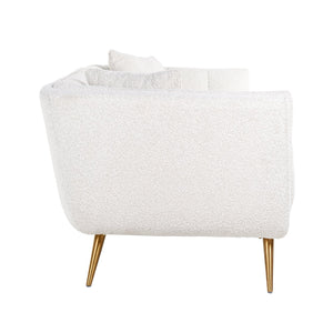 Sofa Huxley White Bouclé / Brushed Gold (copenhagen 900 Bouclé White)