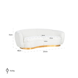 Sofa Waylon White Bouclé (copenhagen 900 Bouclé White)