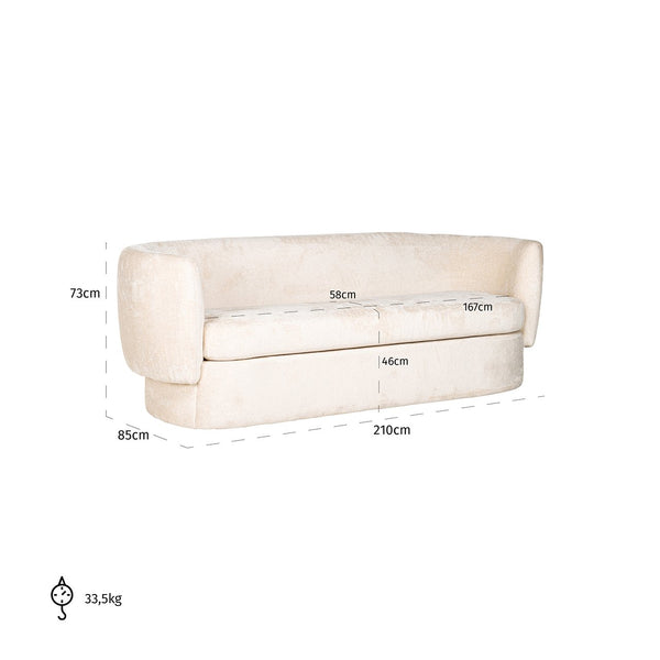 Sofa Donatella White Chenille Fire Retardant (fr – Bergen 900 White Chenille) – Richmond Interiors