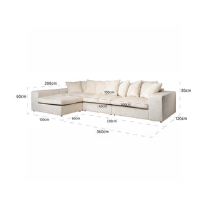 Sofa Alcazar 3 – Seater + Lounge Left/right