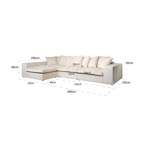 Sofa Alcazar 3 – Seater + Lounge Left/right