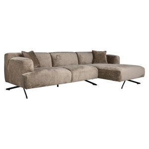 Sofa Donovan 3-seater + lounge right (Bergen 104 taupe chenille)