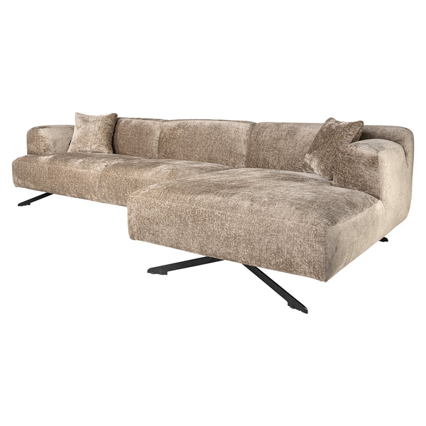 Sofa Donovan 3 – Seater + Lounge Right (bergen 104 Taupe Chenille)