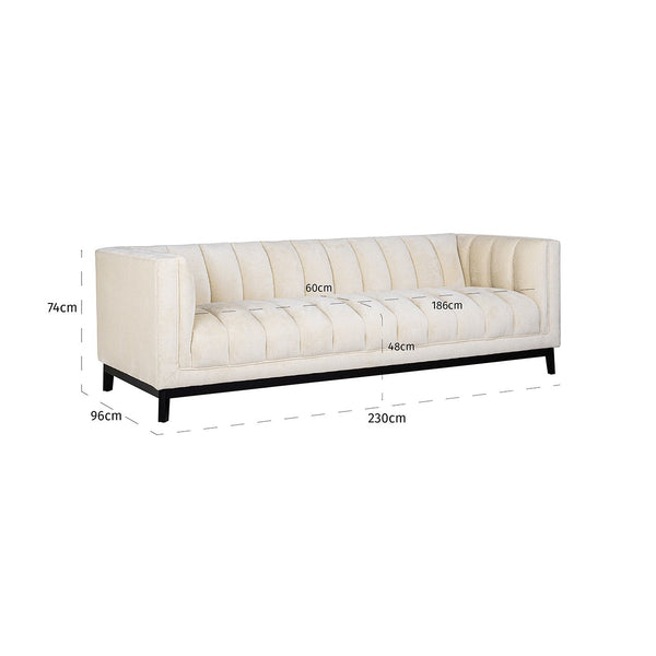 Sofa Beaudy White Chenille Fire Retardant (fr – Bergen 900 White Chenille) – Richmond Interiors