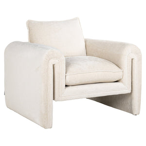 Lounge chair Sandro white chenille (Bergen 900 white chenille)