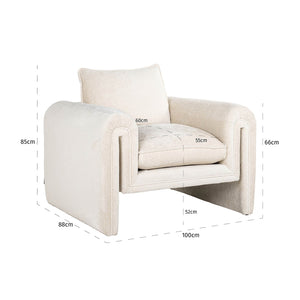 Lounge Chair Sandro White Chenille (bergen 900 White Chenille)