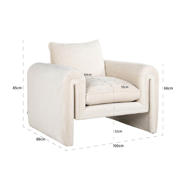 Lounge Chair Sandro White Chenille (bergen 900 White Chenille)