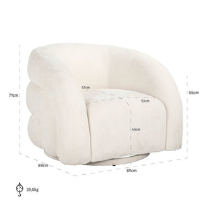 Swivel Lounge Chair Arcus Unicorn White (unicorn 02 White)