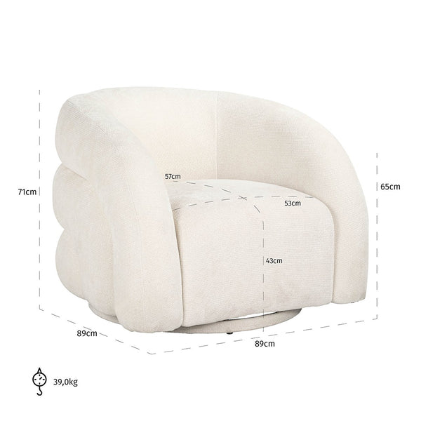 Swivel Lounge Chair Arcus Unicorn White (unicorn 02 White)