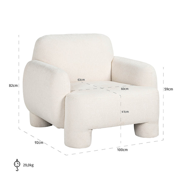 Lounge Chair Boli Unicorn White (unicorn 02 White)
