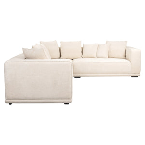 Corner sofa Lusso beige chenille (Niagara 902 beige)