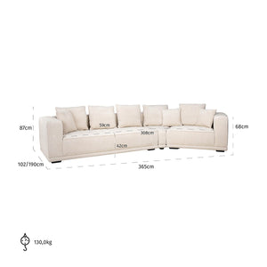 Sofa Lusso 4 – Seater Beige Chenille (niagara 902 Beige)