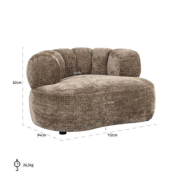 Lounge Love Chair Penelope Stone Fire Retardant (niagara 104 Stone Chenille) – Richmond Interiors – Ex Display Immediately Available From Our Buzzards Valley Showroom