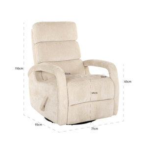 Swivel Relax Chair Denvi Beige Chenille (niagara 902 Beige)