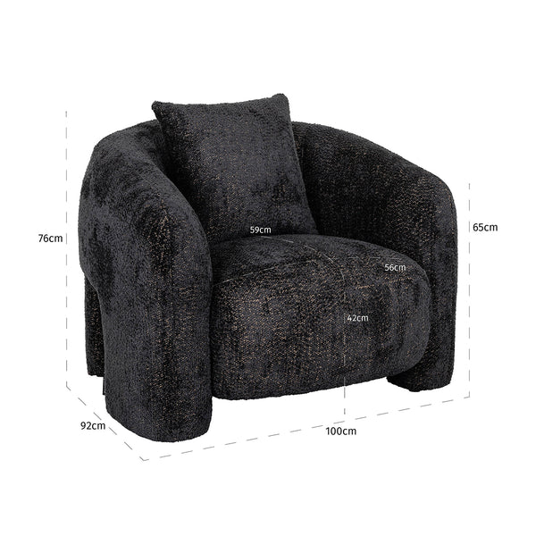 Lounge Chair Milania Lovely Black (be Lovely 17 Black)