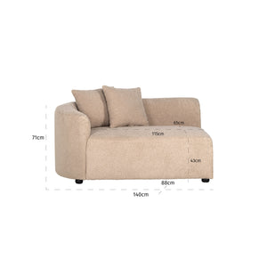 Sofa Grayson Arm Left Sand Furry | Fully Upholstered Right (himalaya 902 Sand Furry)
