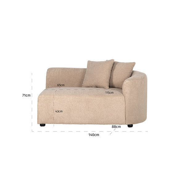 Sofa Grayson Arm Right Sand Furry | Fully Upholstered Left (himalaya 902 Sand Furry)