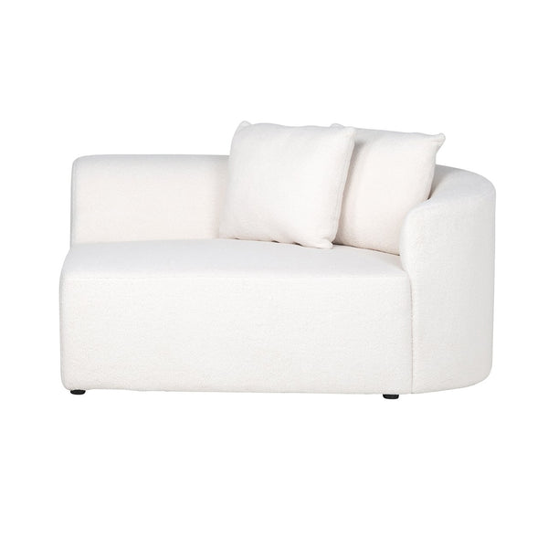 Sofa Grayson arm right white furry | fully upholstered left (Himalaya 900 white furry)