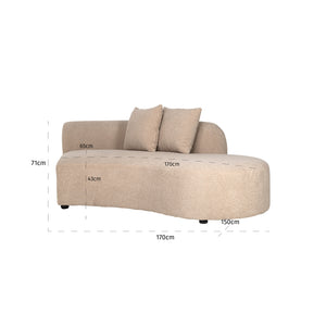 Sofa Grayson Ottoman Right Sand Furry|fully Upholstered Left (himalaya 902 Sand Furry)