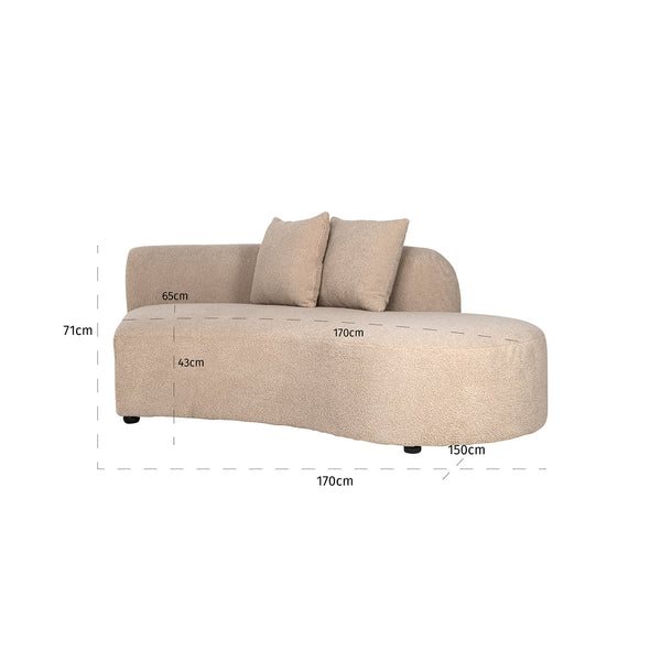 Sofa Grayson Ottoman Right Sand Furry|fully Upholstered Left (himalaya 902 Sand Furry)