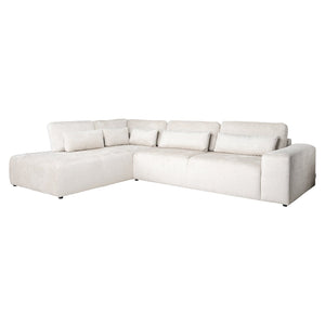 Sofa Lund 3-seater + ottoman left cream fusion (Fusion cream 02)