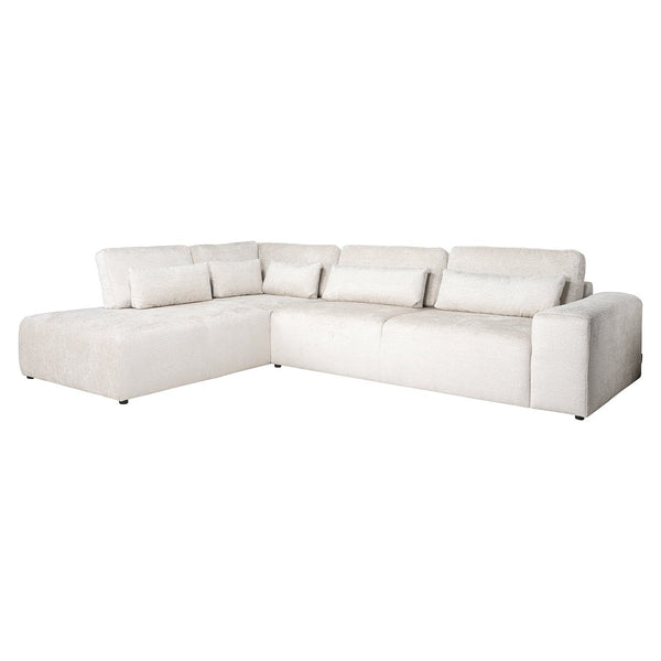 Sofa Lund 3-seater + ottoman left cream fusion (Fusion cream 02)