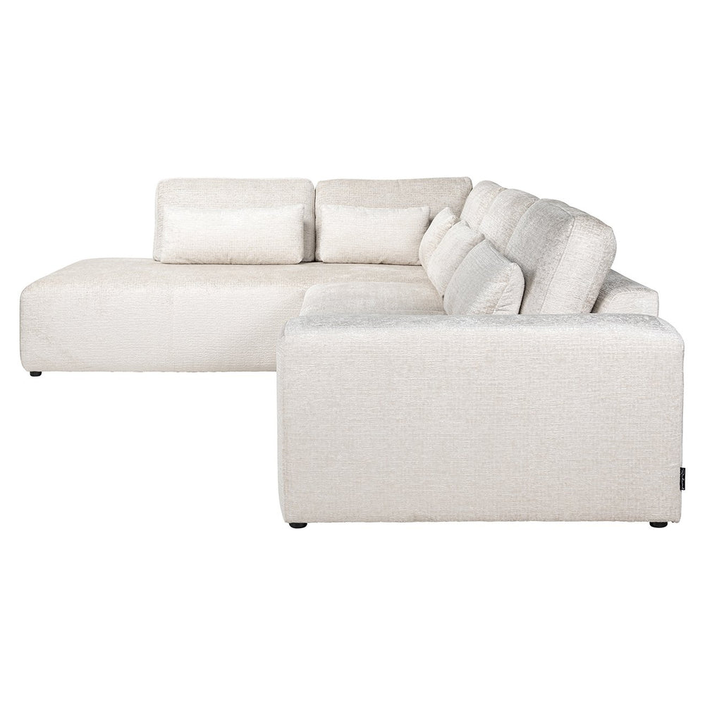 Sofa Lund 3-seater + ottoman left cream fusion (Fusion cream 02)