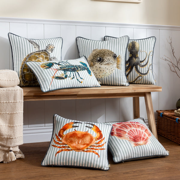 Salcombe Octopus 43x43 Feather Filled Cushion Multi - view 6