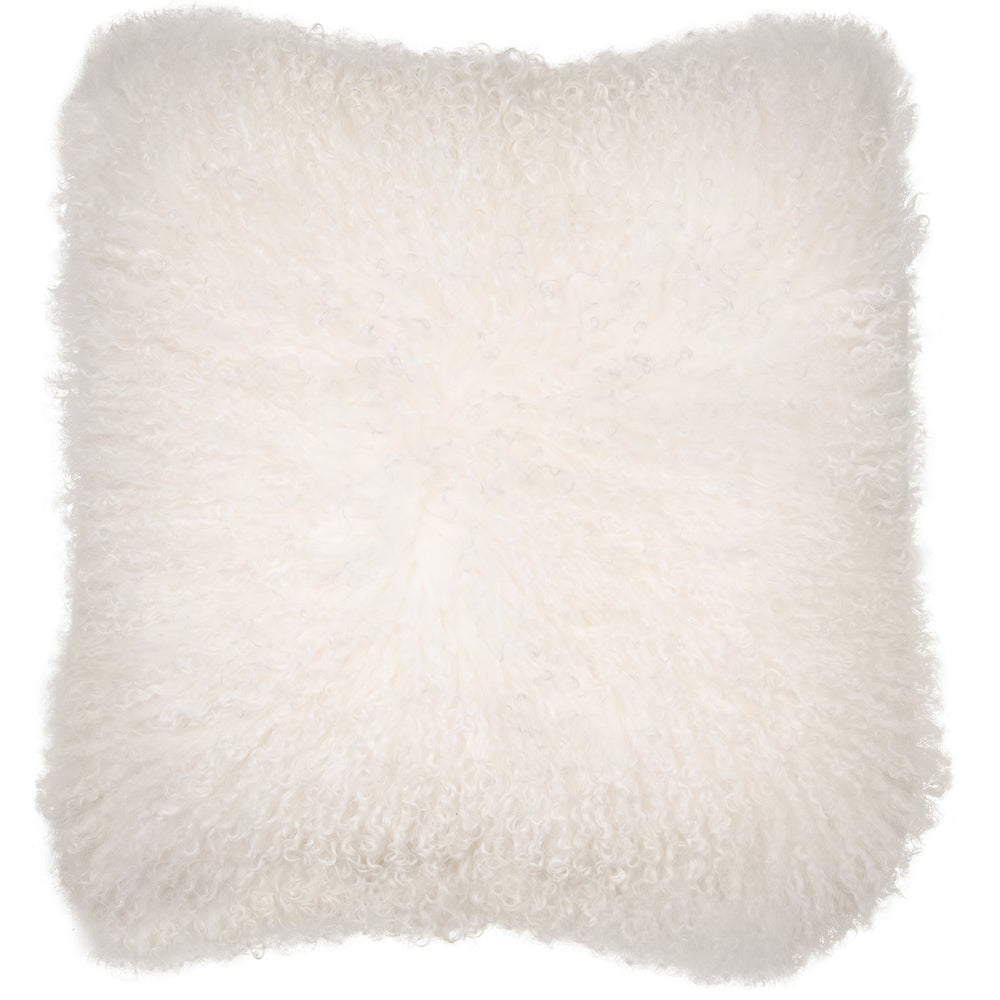 Mongolian Lamb Real Suede White 40x40