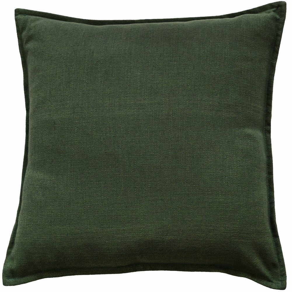 Poly Linen Mix with Flange Dk Green 45x45