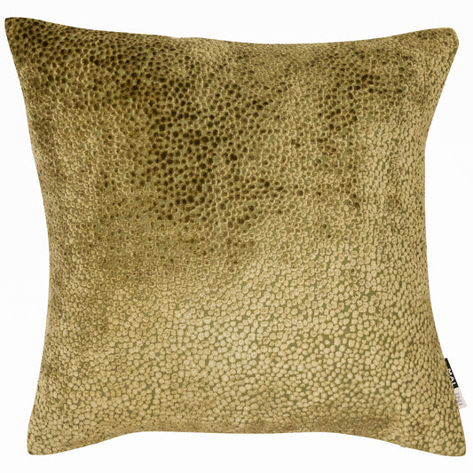CUT VELVET DOTS IN OLIVE 43 X 43