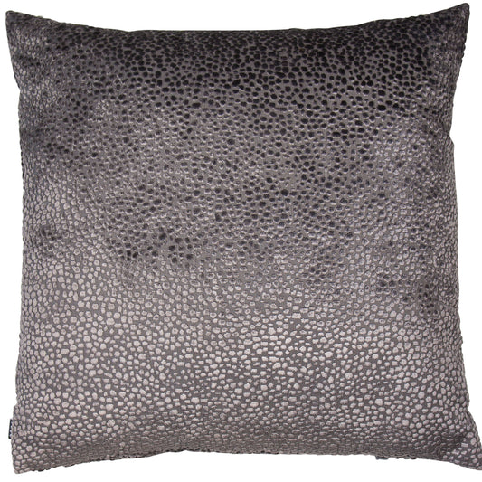 BURNT VELVET CUSHION SILVER 43 X 43