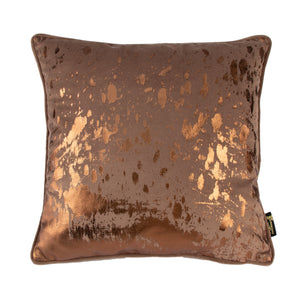 Bronze Foil Splash Cushion on Taupe 45x45