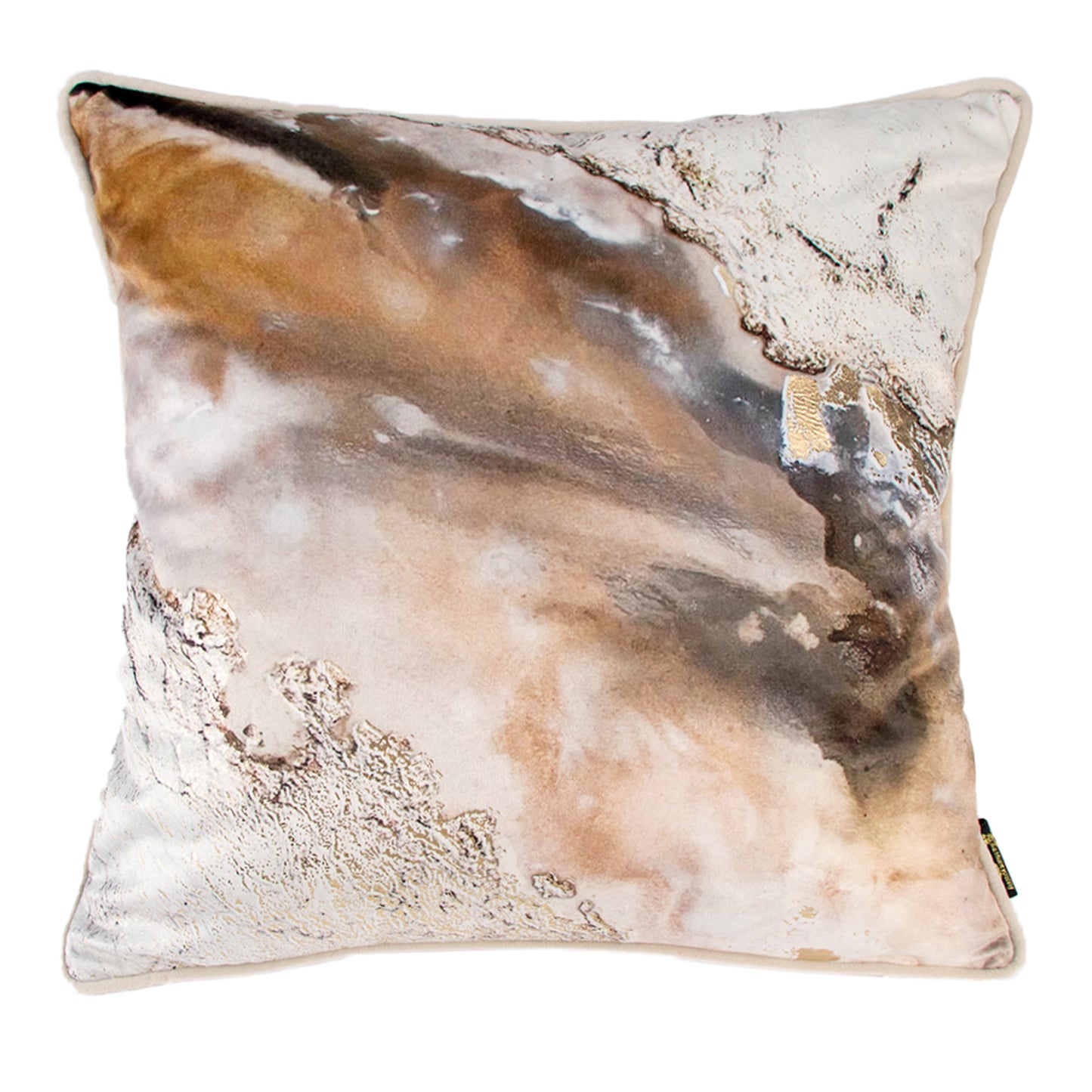 PRINTED CUSHION SPILT CARAMEL 45 X 45
