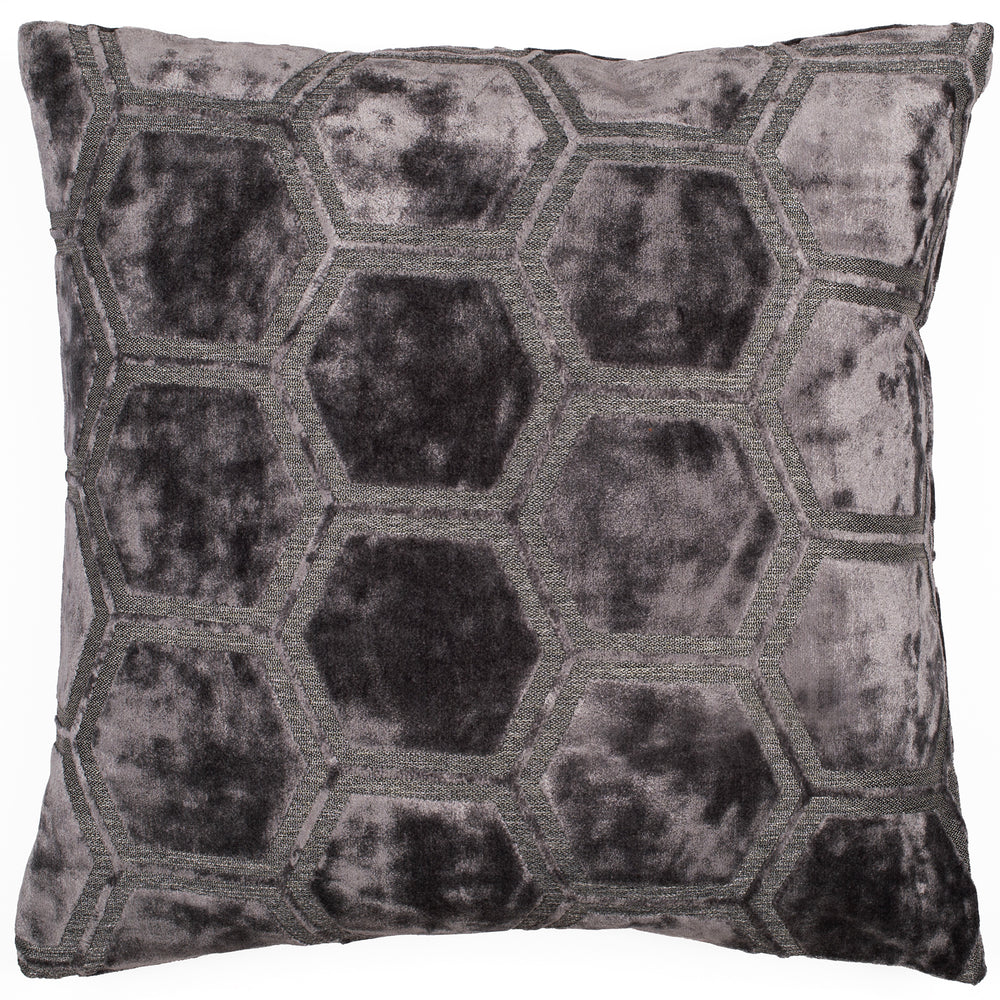 Large Hexagon Cut Velvet Slate 43x43