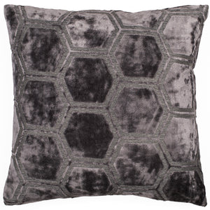 Large Hexagon Cut Velvet Slate 43x43