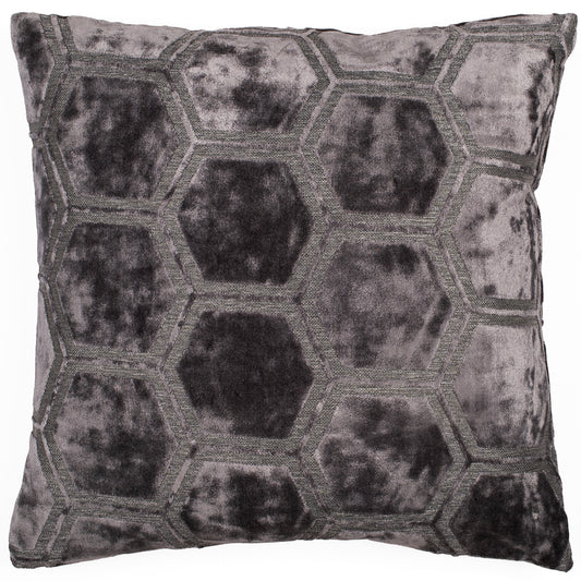 LARGE HEXAGON CUT VELVET SLATE 43 X 43