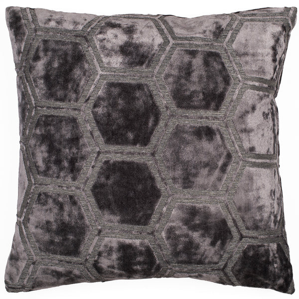 Large Hexagon Cut Velvet Slate 43x43