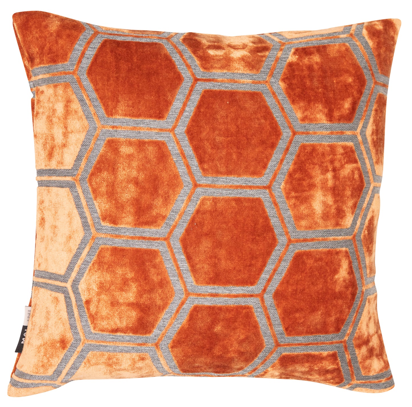 LARGE HEXAGON CUT VELVET TAN 43 X 43