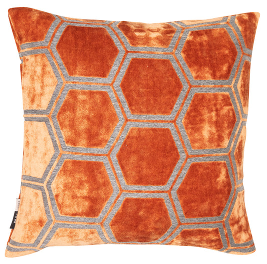 LARGE HEXAGON CUT VELVET TAN 43 X 43